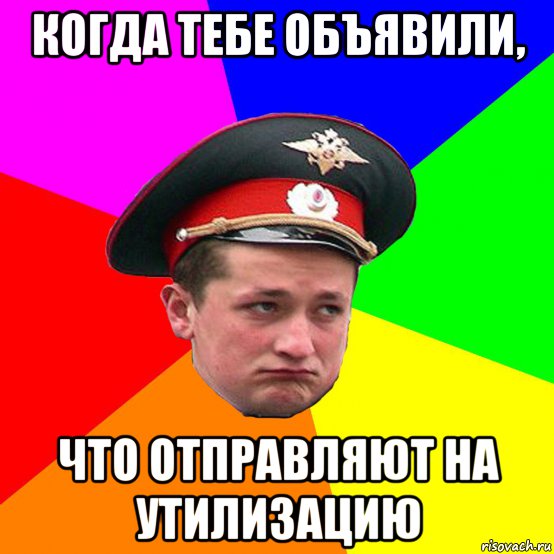 когда тебе объявили, что отправляют на утилизацию