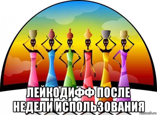  лейкодифф после недели использования, Мем Африканские женщины с вазами на головах