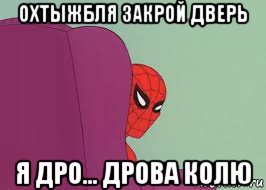 охтыжбля закрой дверь я дро... дрова колю, Мем Человек паук