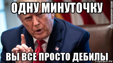 одну минуточку вы все просто дебилы, Мем Дональд Трамп
