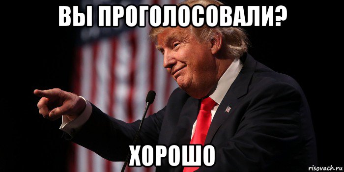 вы проголосовали? хорошо, Мем Donald Trump