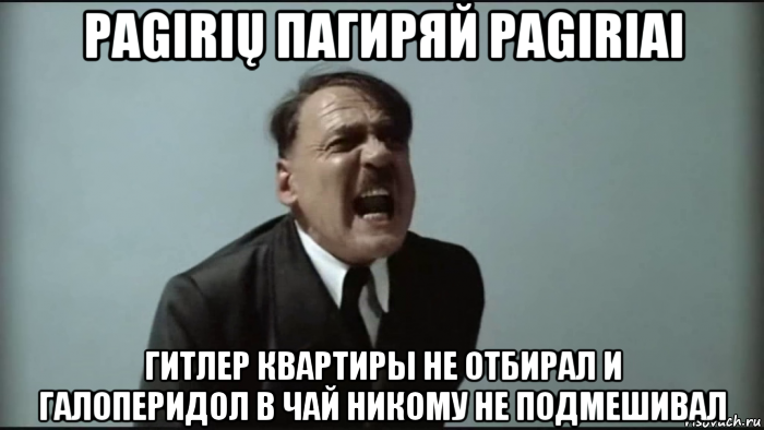 pagirių пагиряй pagiriai гитлер квартиры не отбирал и галоперидол в чай никому не подмешивал, Мем Гитлер