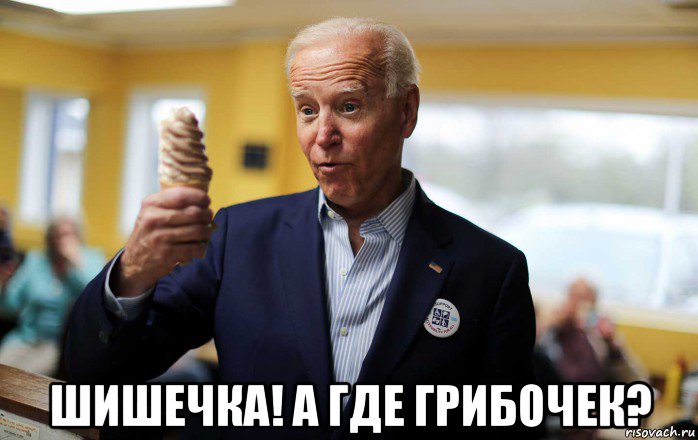  шишечка! а где грибочек?, Мем Joe Biden