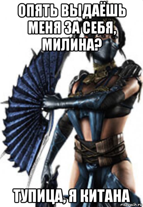 опять выдаёшь меня за себя, милина? тупица, я китана, Мем Китана
