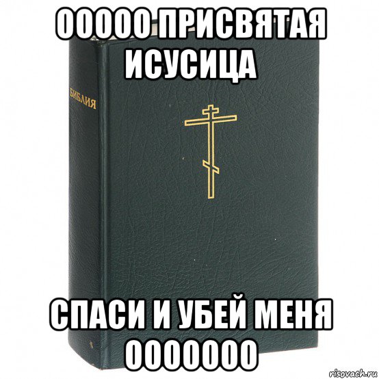 ооооо присвятая исусица спаси и убей меня ооооооо, Мем Книга
