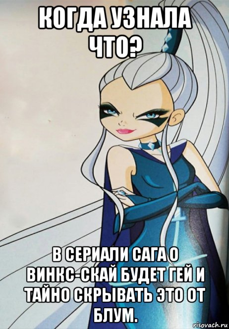 когда узнала что? в сериали сага о винкс-скай будет гей и тайно скрывать это от блум., Мем Когда узнала что