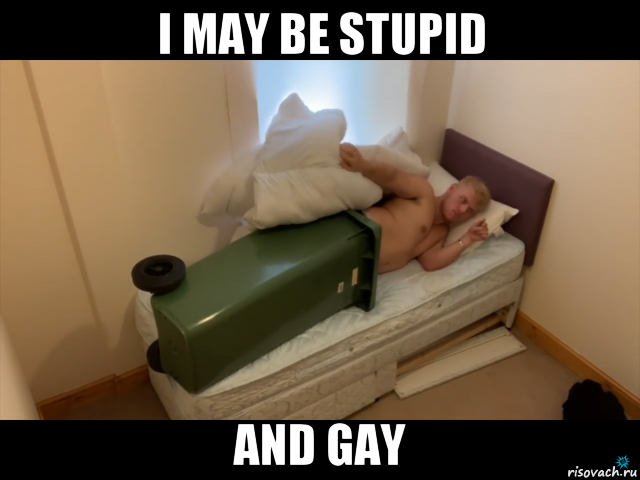i may be stupid and gay, Мем Locked my bro in a garbage bin PRANK