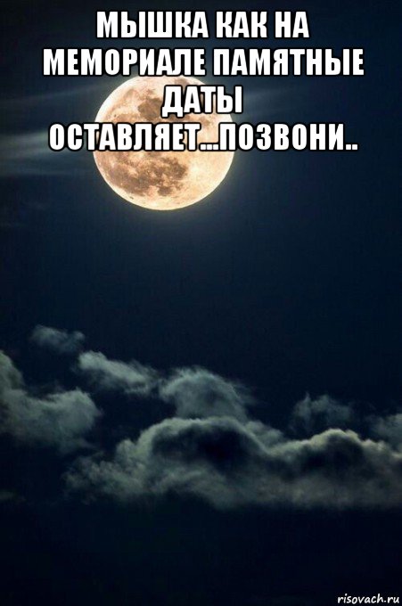 мышка как на мемориале памятные даты оставляет...позвони.. , Мем Луна