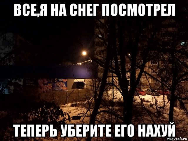 все,я на снег посмотрел теперь уберите его нахуй, Мем Ноябрь
