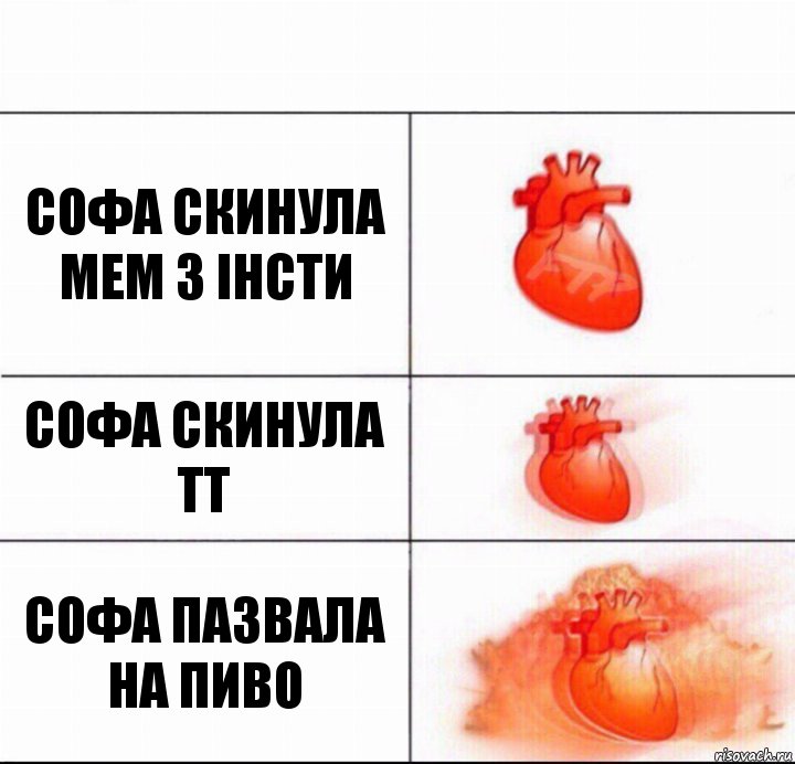 Софа скинула мем з інсти Софа скинула тт Софа пазвала на пиво, Комикс  Расширяюшее сердце