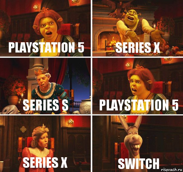 Playstation 5 Series X Series S Playstation 5 Series X SWitch, Комикс  Шрек Фиона Гарольд Осел