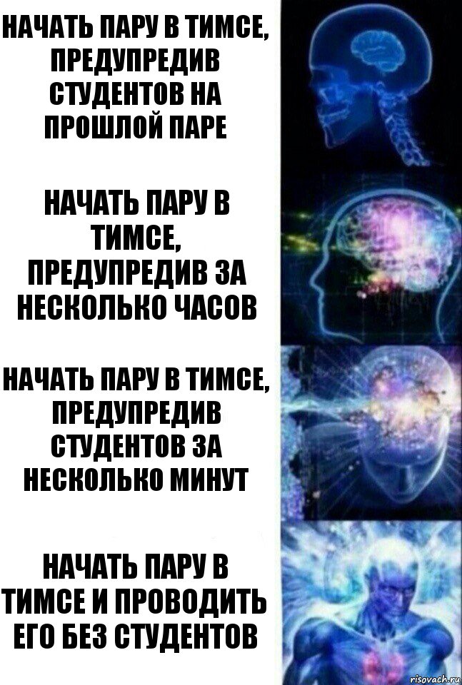 Начать пару в тимсе, предупредив студентов на прошлой паре Начать пару в тимсе, предупредив за несколько часов Начать пару в тимсе, предупредив студентов за несколько минут Начать пару в тимсе и проводить его без студентов, Комикс  Сверхразум