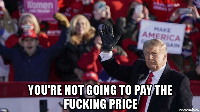 you're not going to pay the fucking price, Мем Trump