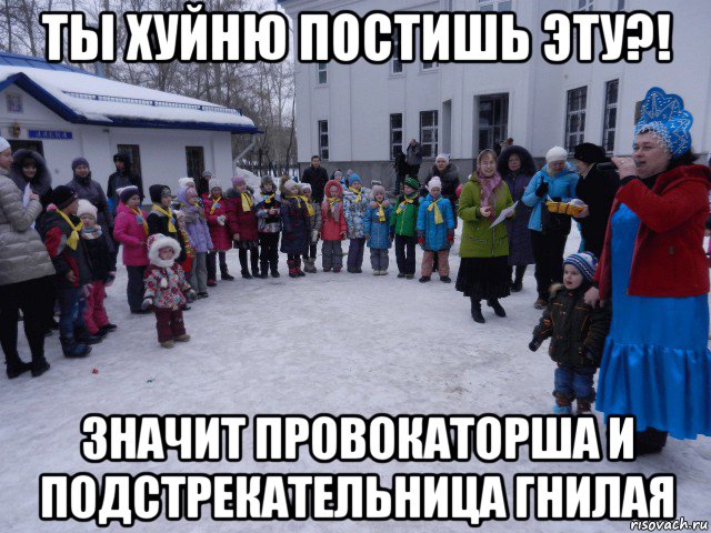 ты хуйню постишь эту?! значит провокаторша и подстрекательница гнилая, Мем Встаньте дети