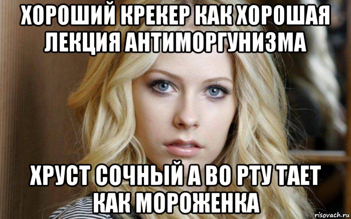 хороший крекер как хорошая лекция антиморгунизма хруст сочный а во рту тает как мороженка