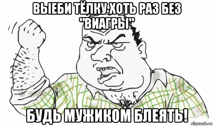 выеби тёлку хоть раз без "виагры" будь мужиком блеять!, Мем Будь мужиком