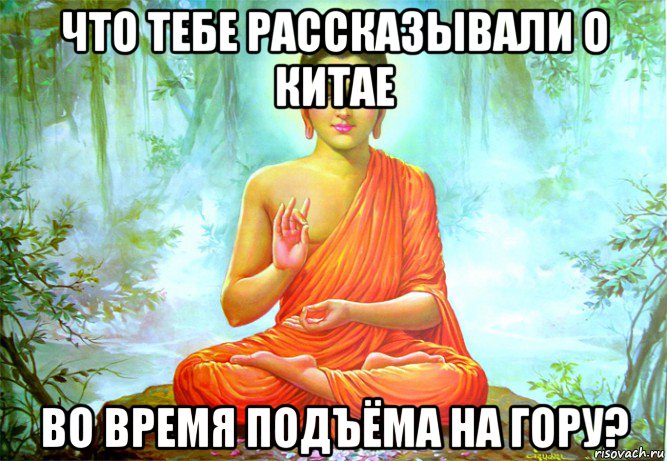 что тебе рассказывали о китае во время подъёма на гору?, Мем буддизм спокойствие