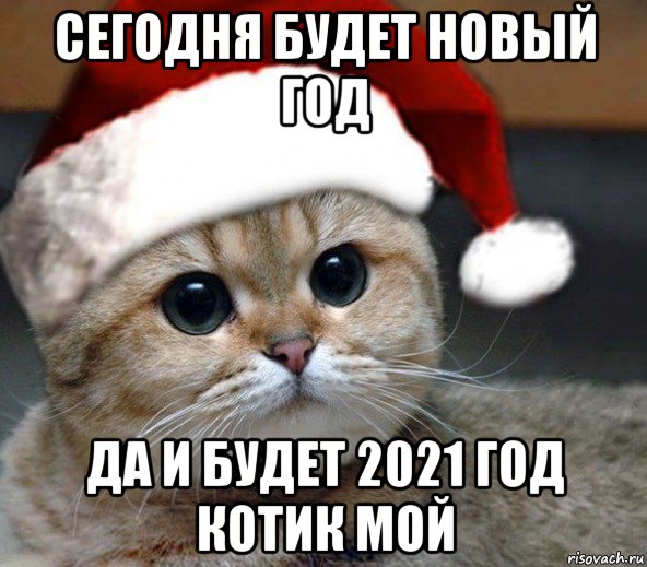 сегодня будет новый год да и будет 2021 год котик мой, Мем Новогодний искатель