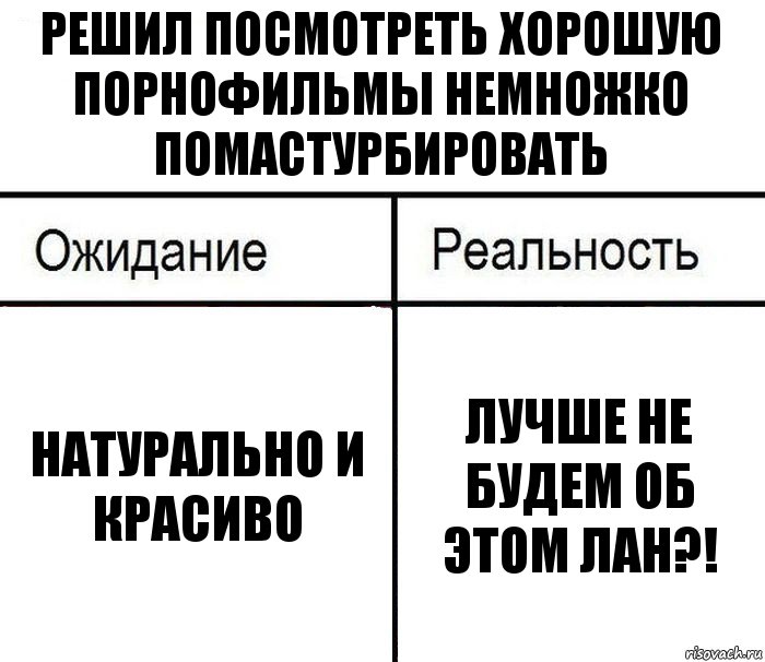 Решил посмотреть хорошую порнофильмы немножко помастурбировать Натурально и красиво Лучше не будем об этом лан?!, Комикс  Ожидание - реальность