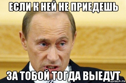 если к ней не приедешь за тобой тогда выедут, Мем путин