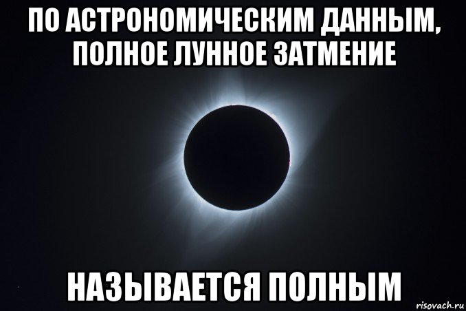 по астрономическим данным, полное лунное затмение называется полным