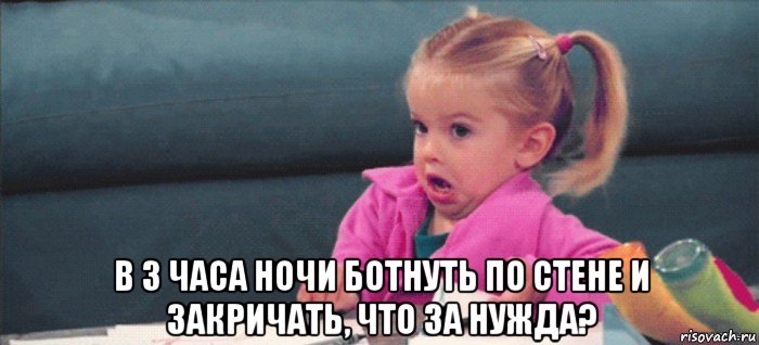  в 3 часа ночи ботнуть по стене и закричать, что за нужда?, Мем  Ты говоришь (девочка возмущается)