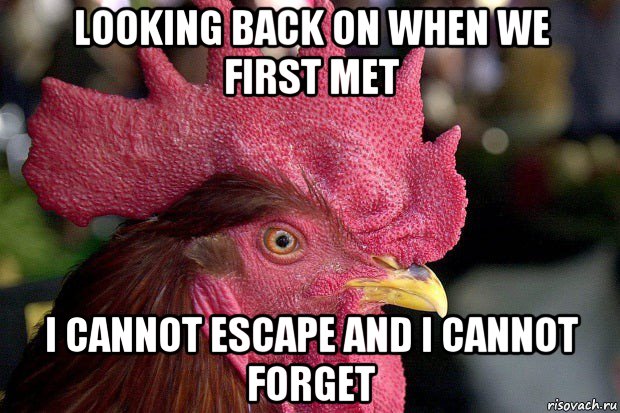 looking back on when we first met i cannot escape and i cannot forget