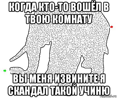 когда кто-то вошёл в твою комнату вы меня извините я скандал такой учиню, Мем Выход