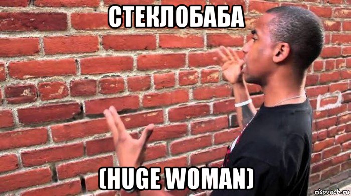 стеклобаба (huge woman), Мем Человек говорит со стеной