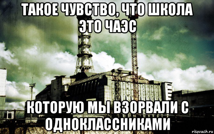 такое чувство, что школа это чаэс которую мы взорвали с одноклассниками