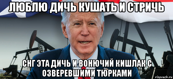 люблю дичь кушать и стричь снг эта дичь и вонючий кишлак с озверевшими тюрками, Мем Donald trump