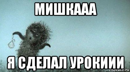мишкааа я сделал урокиии, Мем Ежик