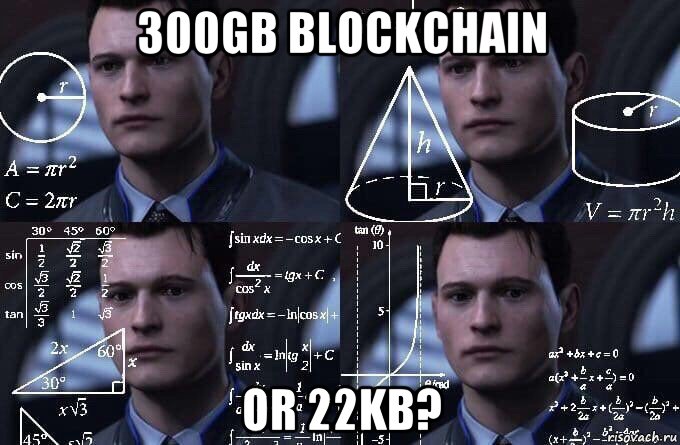 300gb blockchain or 22kb?, Мем  Коннор задумался
