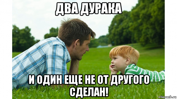 два дурака и один еще не от другого сделан!, Мем Отец и сын-дошкольник