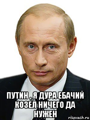  путин , я дура ебачий козел ничего да нужен, Мем Путин