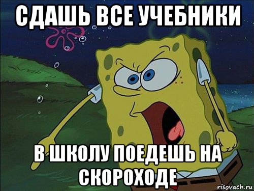 сдашь все учебники в школу поедешь на скороходе, Мем Спанч боб