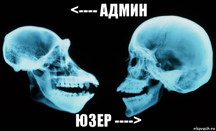 <---- админ юзер ---->, Мем Сравнение админа и юзера