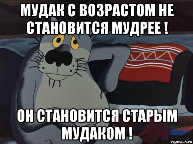 мудак с возрастом не становится мудрее ! он становится старым мудаком !