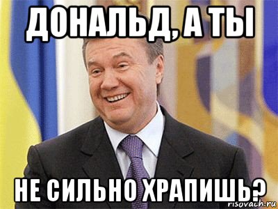 дональд, а ты не сильно храпишь?, Мем Янукович