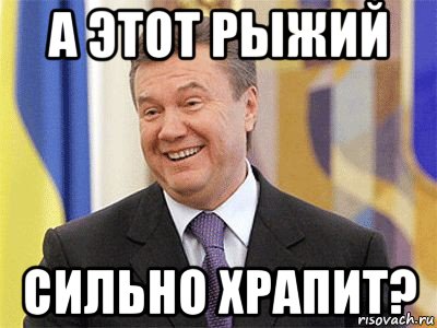 а этот рыжий сильно храпит?, Мем Янукович