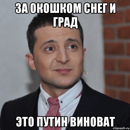 за окошком снег и град это путин виноват, Мем Зеля