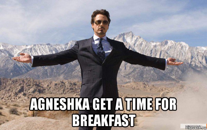  agneshka get a time for breakfast, Мем железный человек