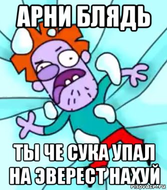 арни блядь ты че сука упал на эверест нахуй, Мем Арни ебанулся 2