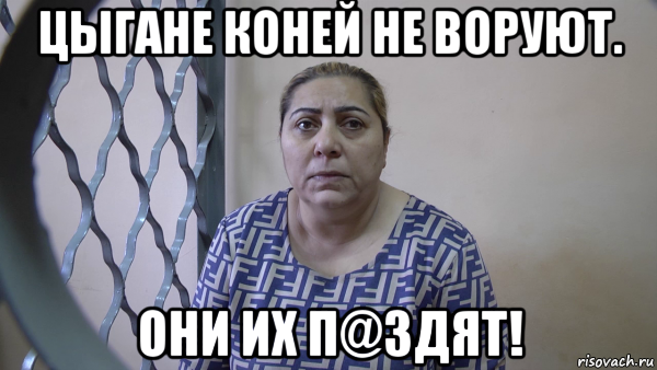 цыгане коней не воруют. они их п@здят!, Мем Цыганка