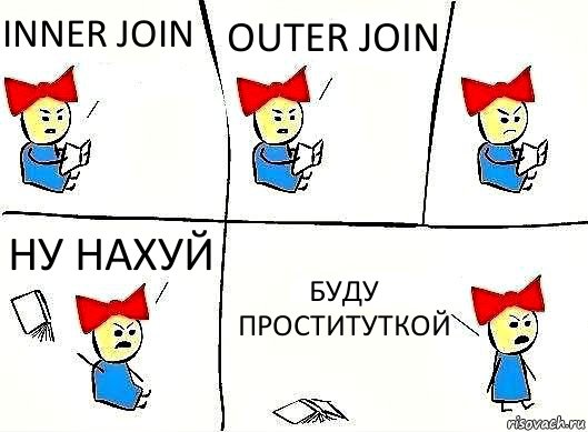 INNER JOIN OUTER JOIN НУ НАХУЙ БУДУ ПРОСТИТУТКОЙ