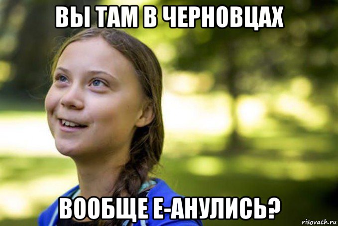вы там в черновцах вообще е-анулись?, Мем Greta Thunberg