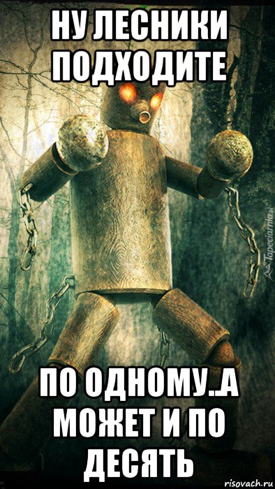 ну лесники подходите по одному..а может и по десять, Мем Мокудзин