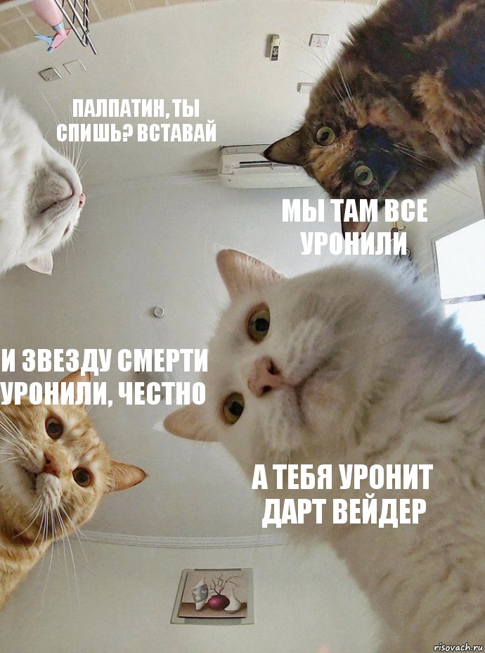 Палпатин, ты спишь? Вставай Мы там все уронили И Звезду Смерти уронили, честно А тебя уронит Дарт Вейдер, Комикс  Наташа мы все уронили