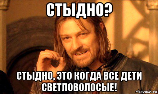 стыдно? стыдно, это когда все дети светловолосые!, Мем Нельзя просто так взять и (Боромир мем)