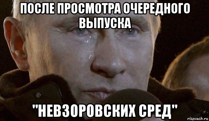 после просмотра очередного выпуска "невзоровских сред", Мем Плачущий Путин